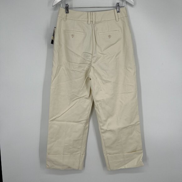 LAUREN Ralph Lauren Women's Relaxed Fit Pleated Trouser Winter Cream Size 4 NWT - Picture 4 of 8